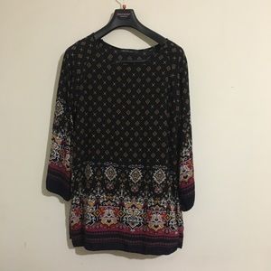 Long sleeve thin material mini dress